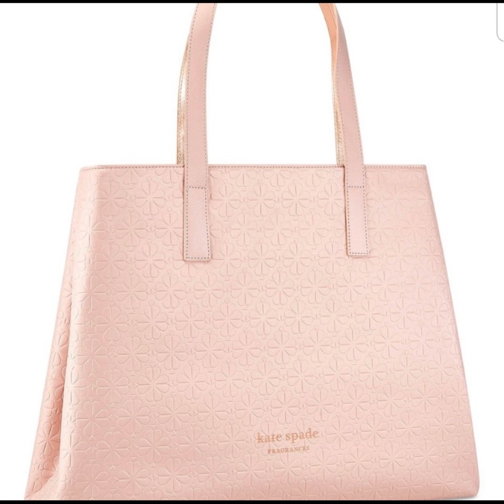 KATE SPADE FRAGRANCE TOTE PINK FAUX LEATHER NWT